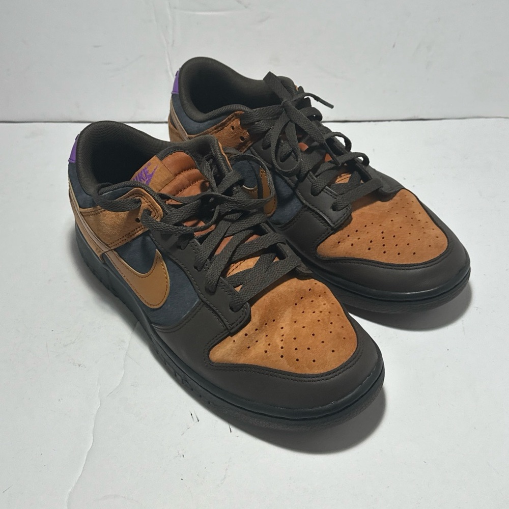 Nike Dunks Low Men's PRM Cider Retro Tan Black and Purple Sneakers Size 9